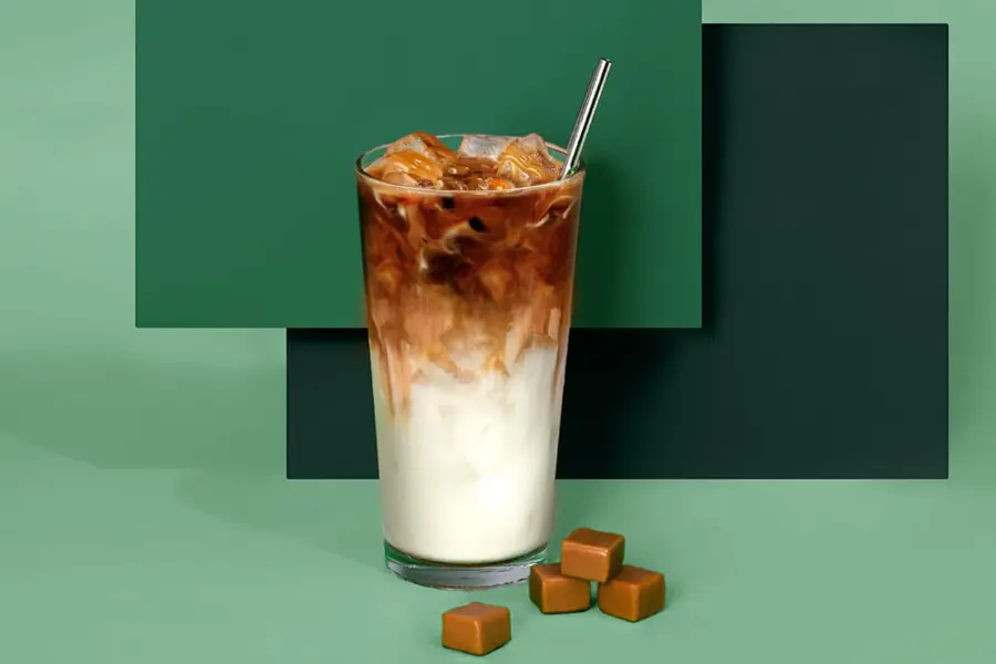 Iced Machhiato is made from espresso and milk